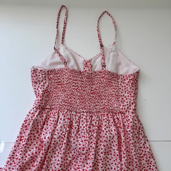 Japna Dress Summer Ditsy Floral Peasant Button Down Tank Pockets Lined Sz S - Picture 13 of 14